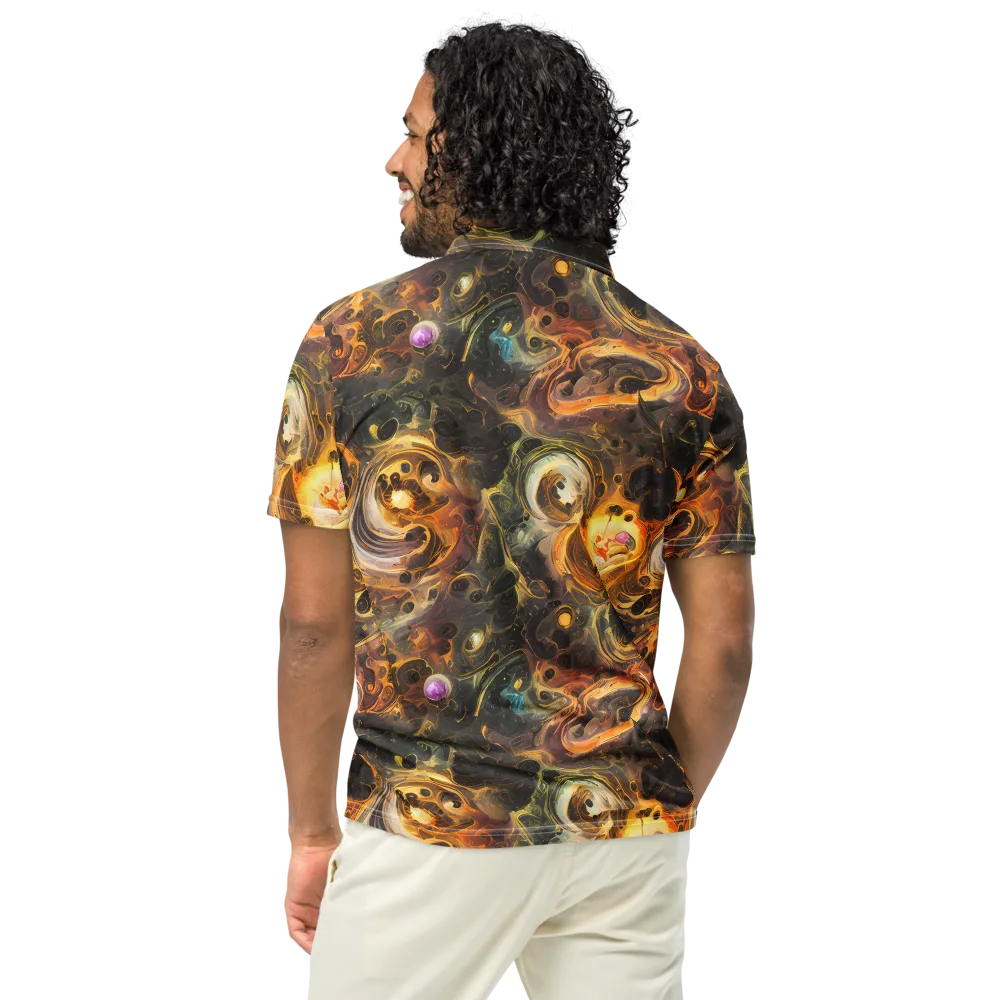 Golden Maelstrom on Men's Slim Fit Polo Shirt — Back