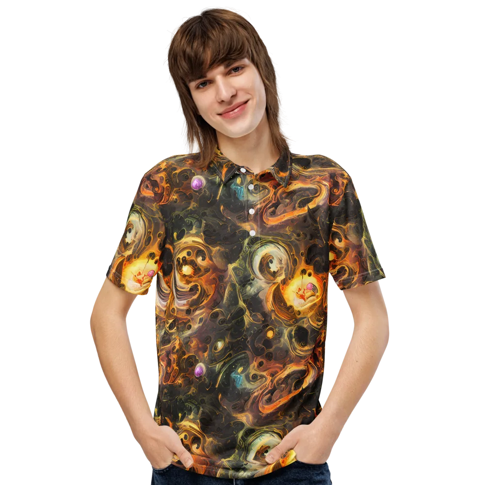 Golden Maelstrom on Men's Slim Fit Polo Shirt — Front