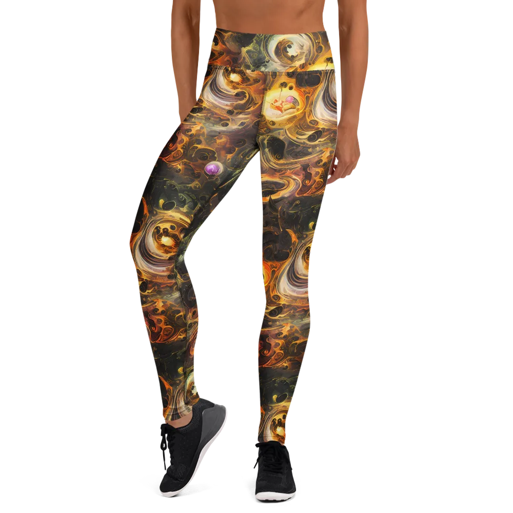 Golden Maelstrom on Yoga Leggings — Front