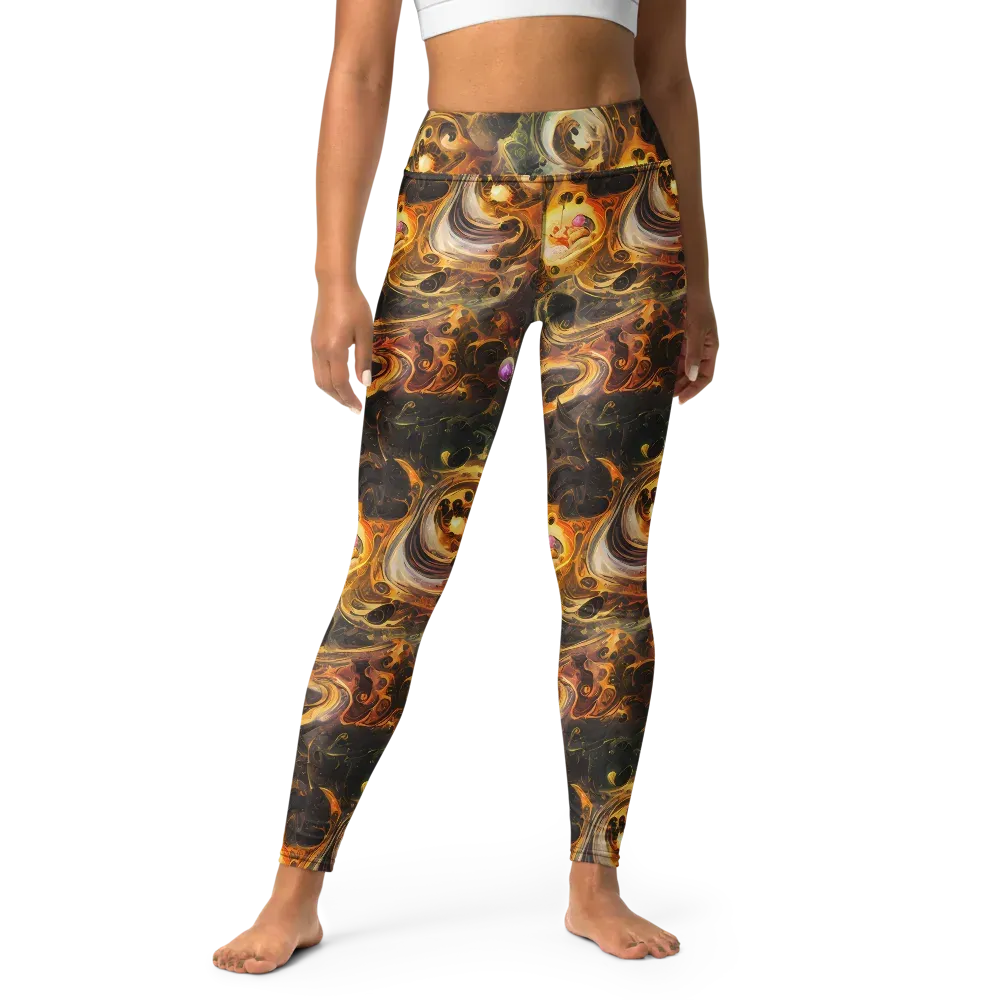 Golden Maelstrom on Yoga Leggings — Front