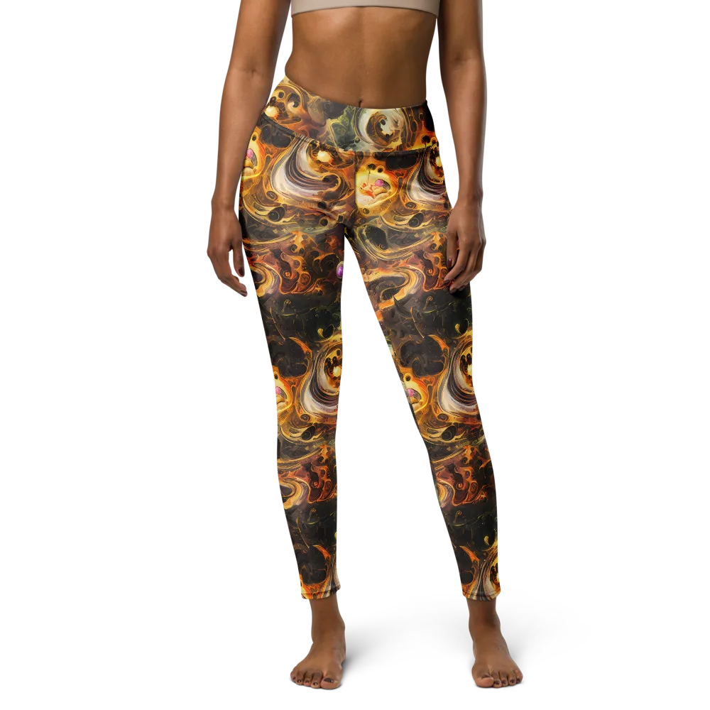 Golden Maelstrom on Yoga Leggings — Front