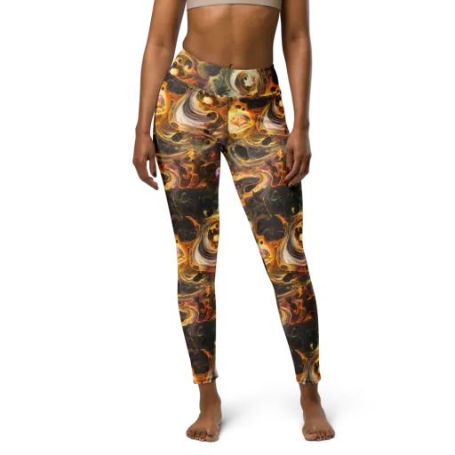 Golden Maelstrom on a Yoga Leggings