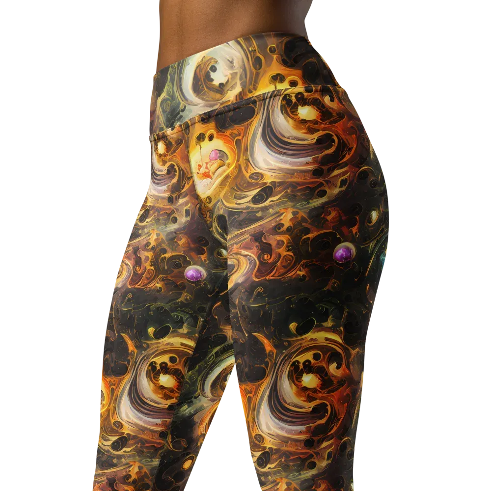 Golden Maelstrom on Yoga Leggings — Left Front