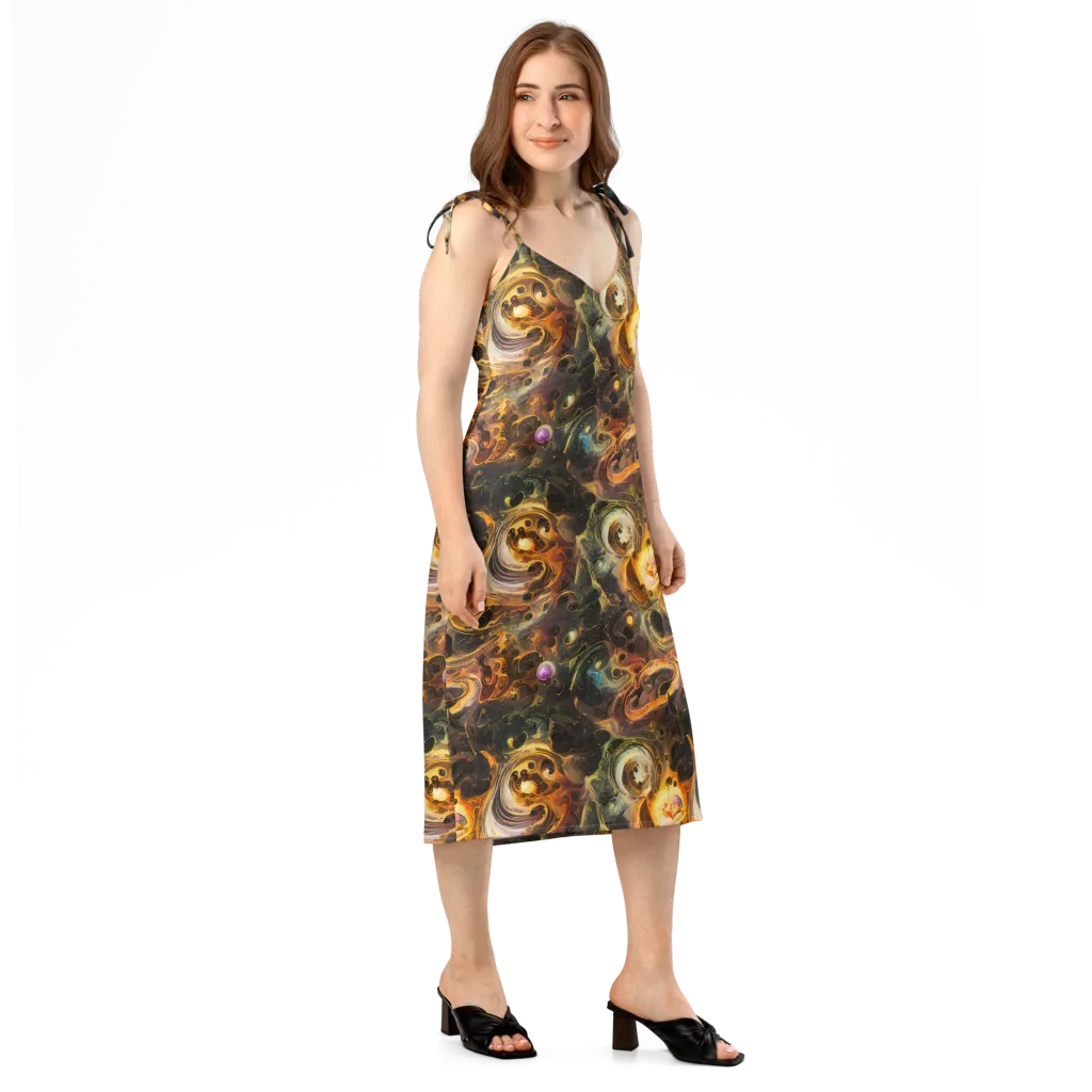 Golden Maelstrom on Slip Dress — Right Front