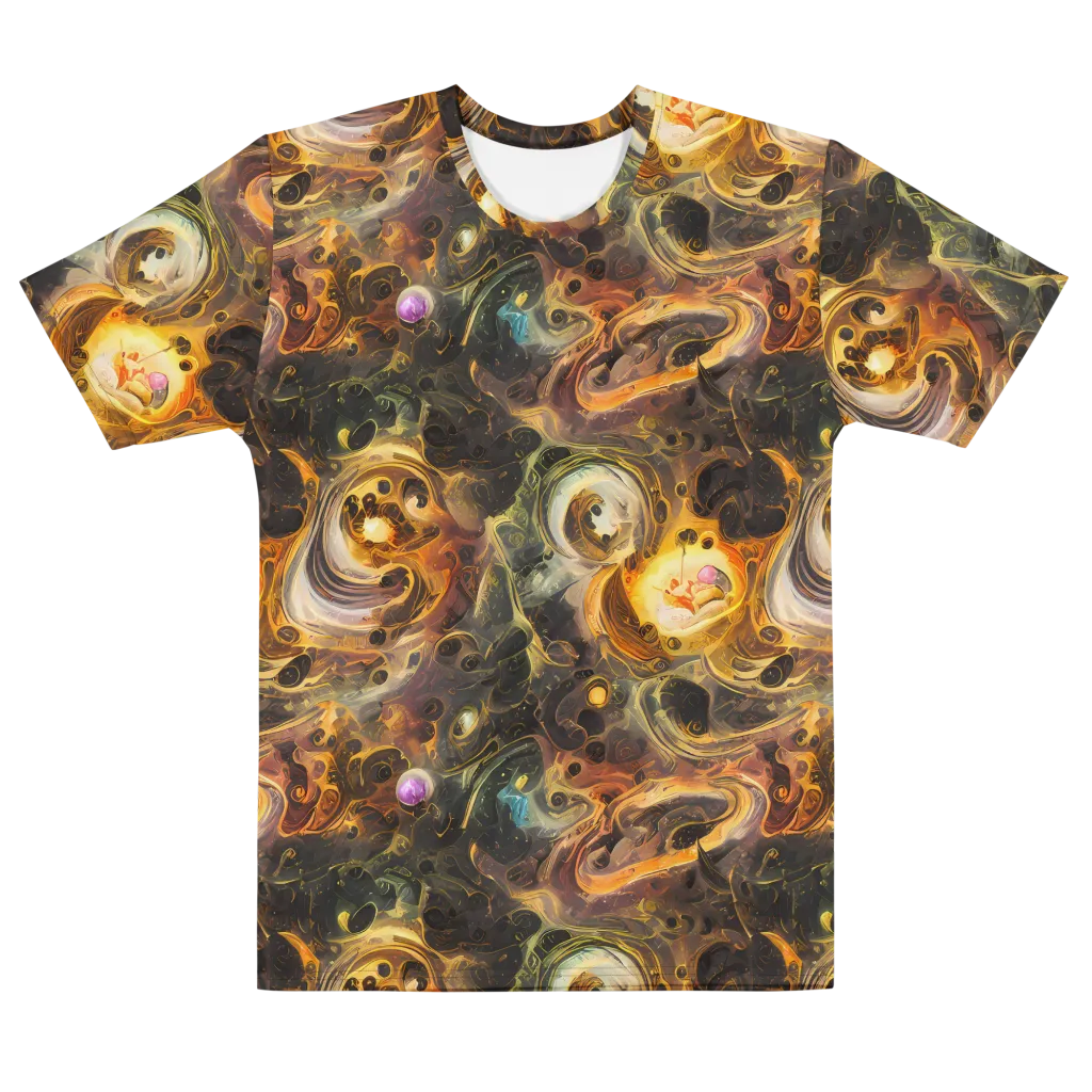 Golden Maelstrom on Men's Cotton Crew Neck T-Shirt — Front