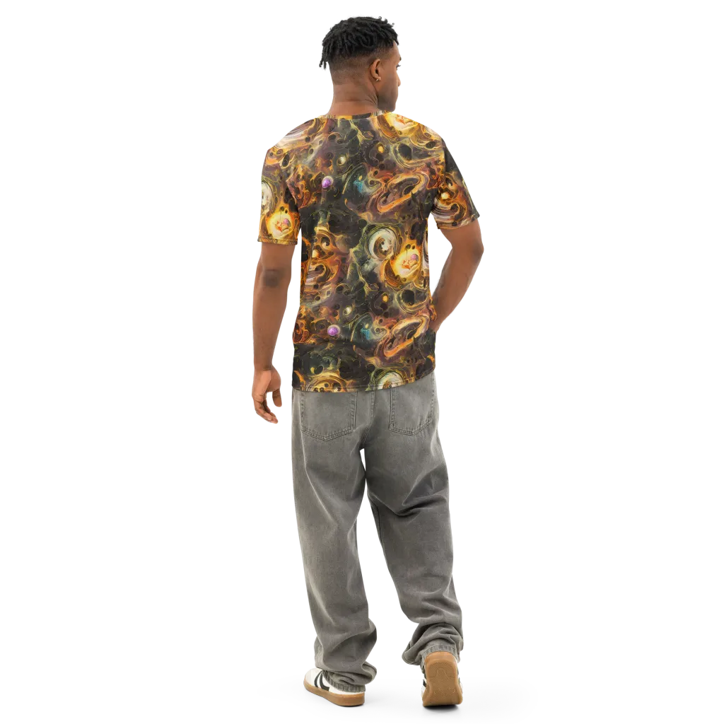 Golden Maelstrom on Men's Cotton Crew Neck T-Shirt — Back