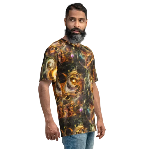 Golden Maelstrom on a Men's Crew Neck T-Shirt