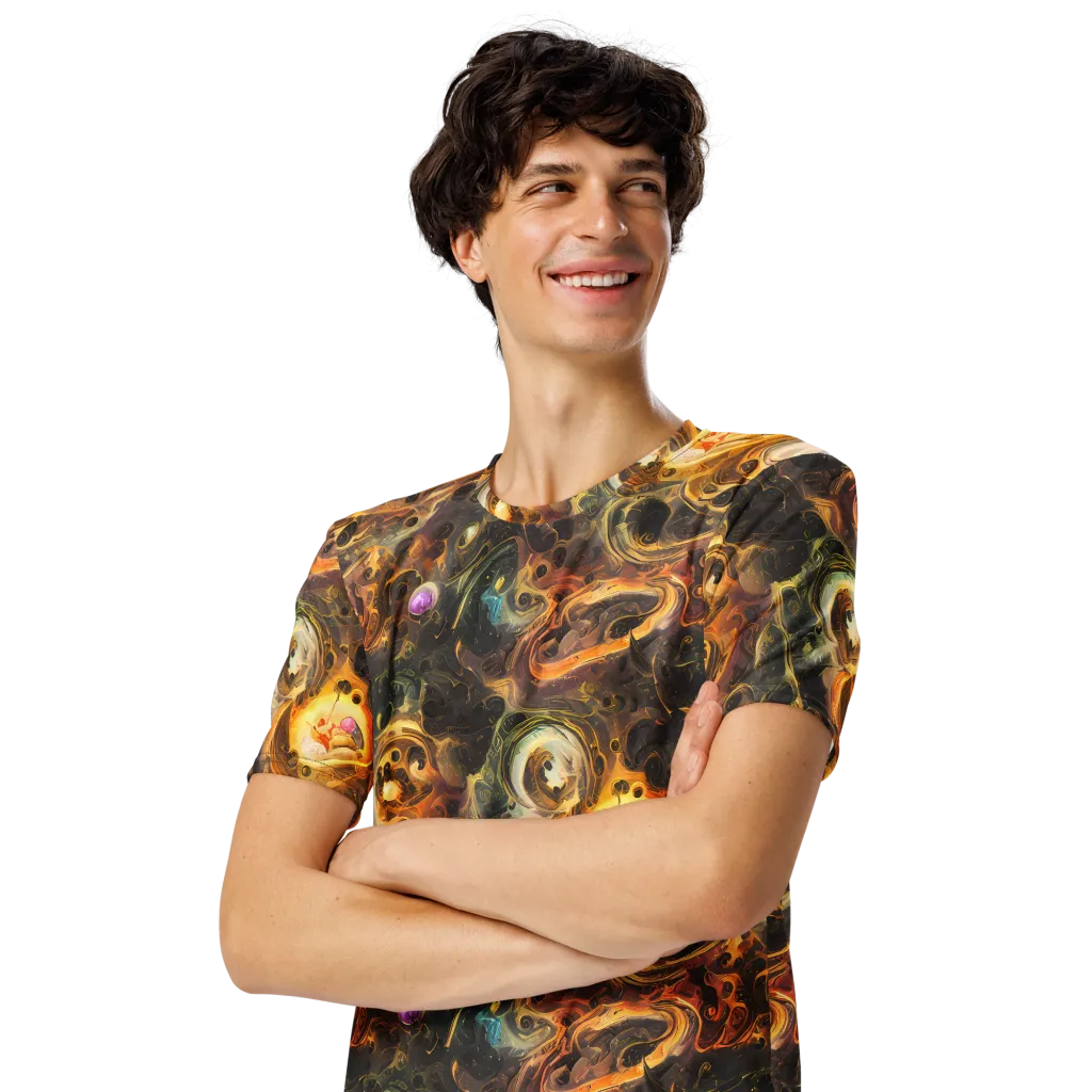 Golden Maelstrom on Men's Crew Neck T-Shirt — Left Front