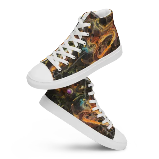 Golden Maelstrom on a Men's High Top Canvas Shoes