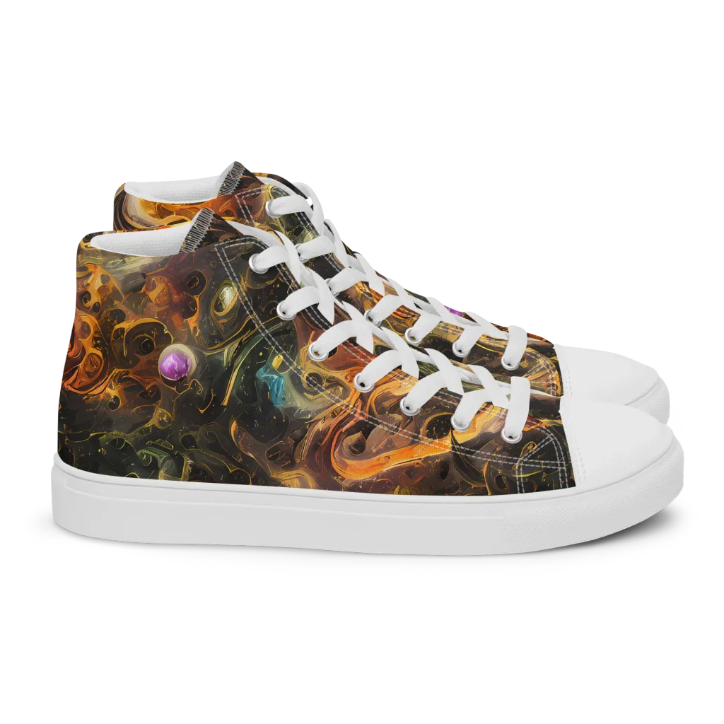 Golden Maelstrom on Women's High Top Canvas Shoes — Right