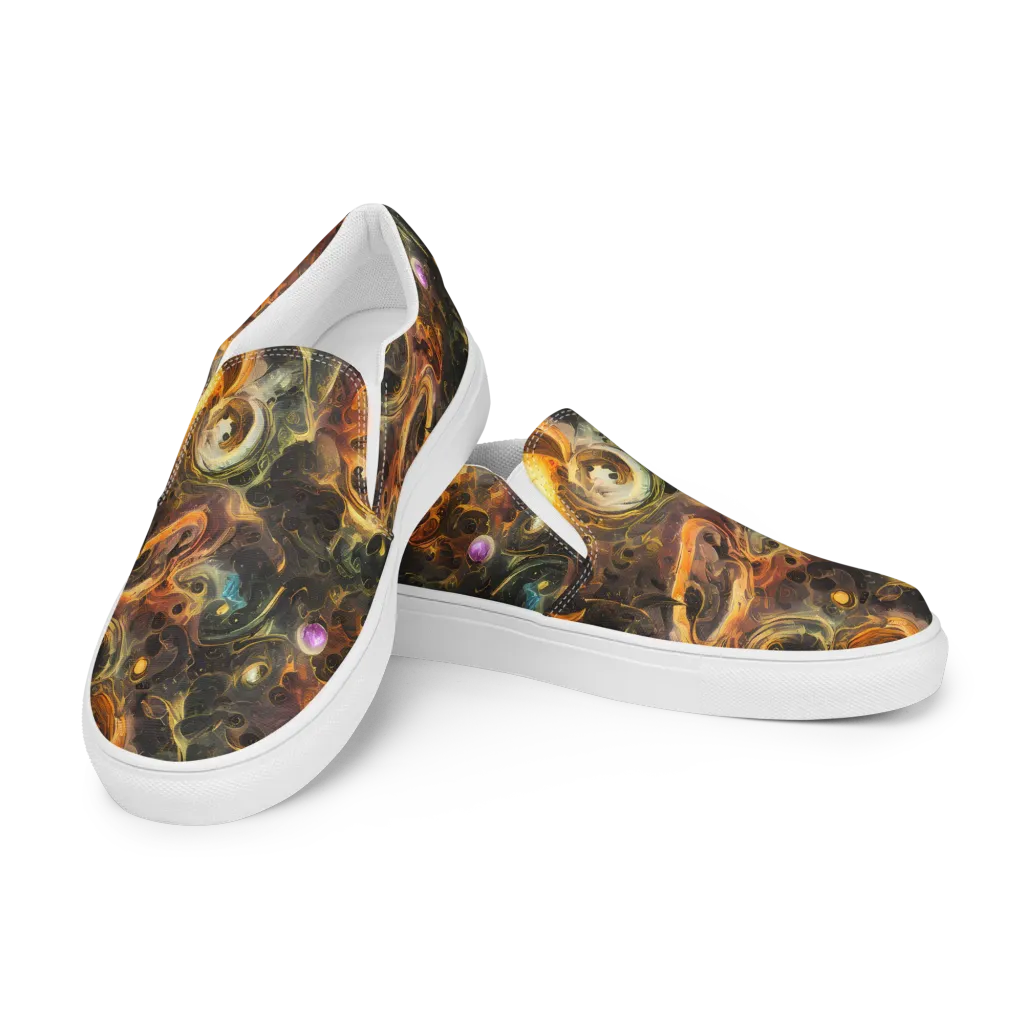 Golden Maelstrom on Men's Slip-On Canvas Shoes — Left Front