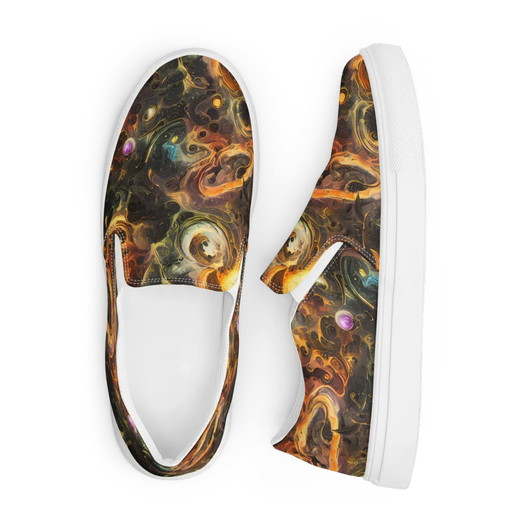 Golden Maelstrom on Men's Slip-On Canvas Shoes — Front