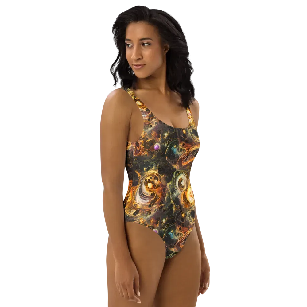 Golden Maelstrom on One-Piece Swimsuit — Right