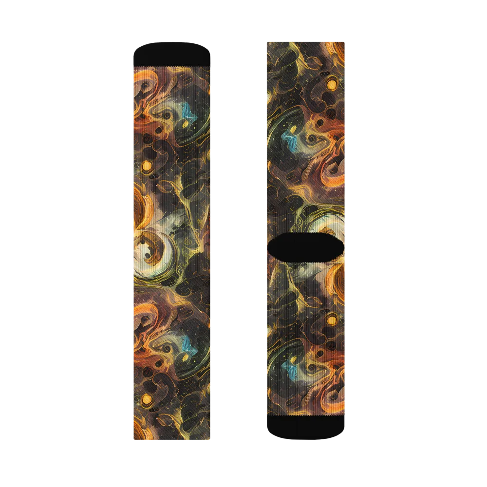 Golden Maelstrom on Socks — Left Sock