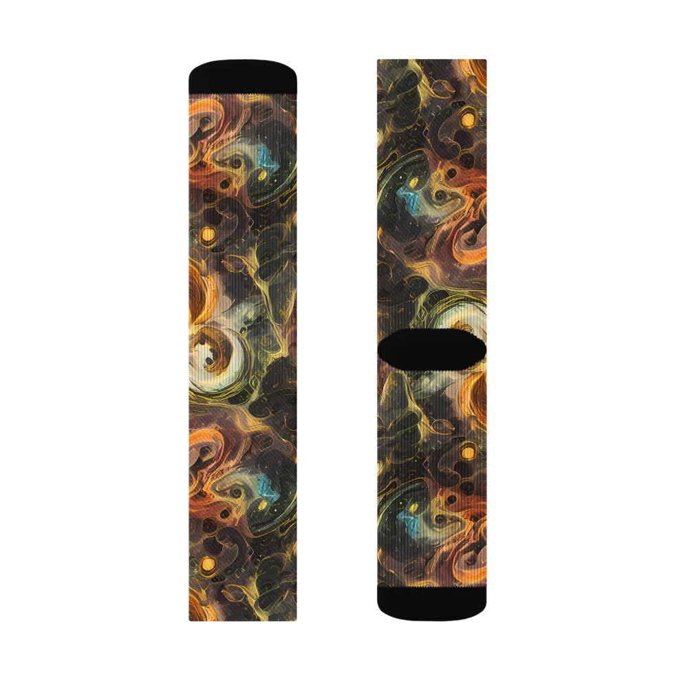 Golden Maelstrom on Socks — Right Sock