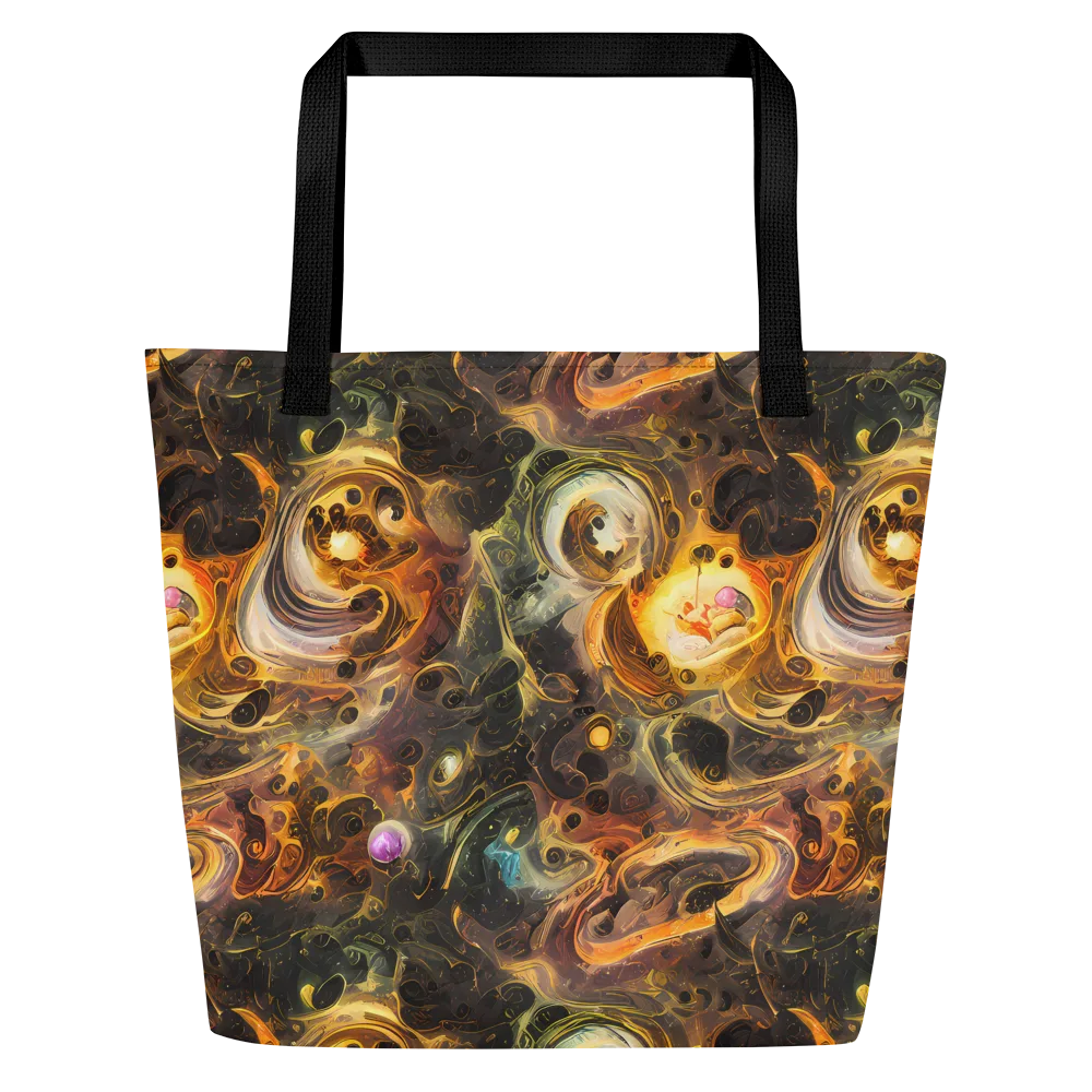 Golden Maelstrom on Large Tote Bag W/ Pocket — Front