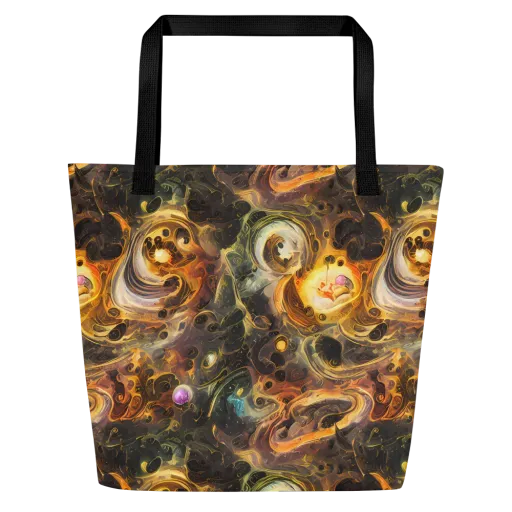 Golden Maelstrom on a Large Tote Bag W/ Pocket