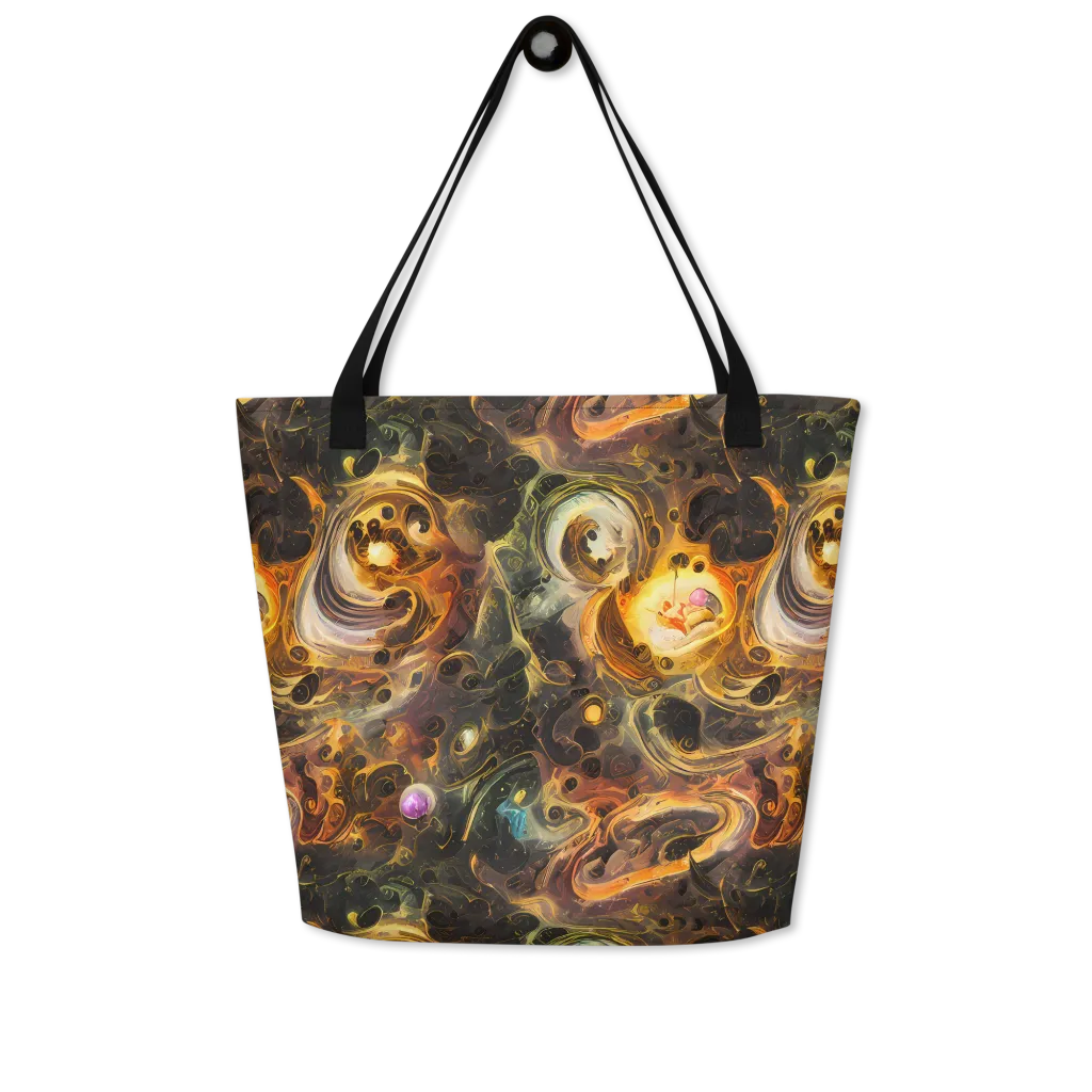 Golden Maelstrom on Large Tote Bag W/ Pocket — Front