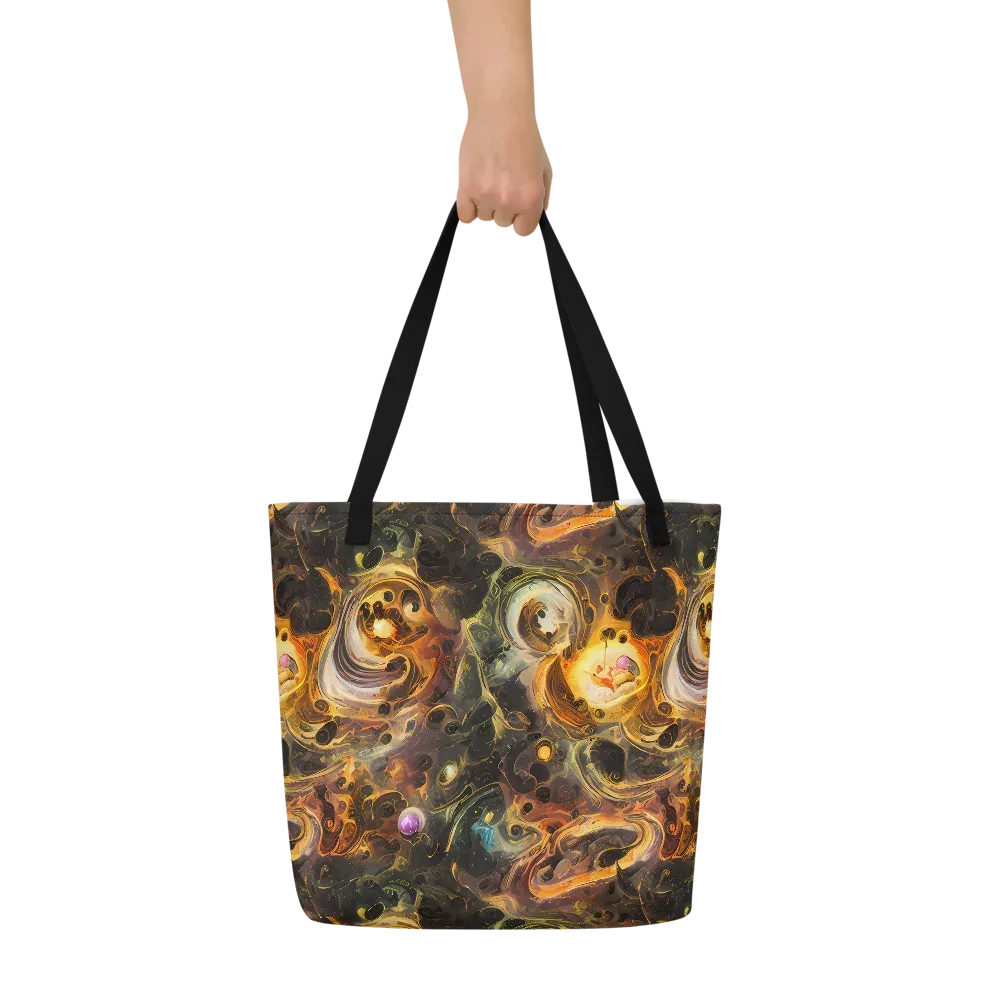 Golden Maelstrom on Large Tote Bag W/ Pocket — Front