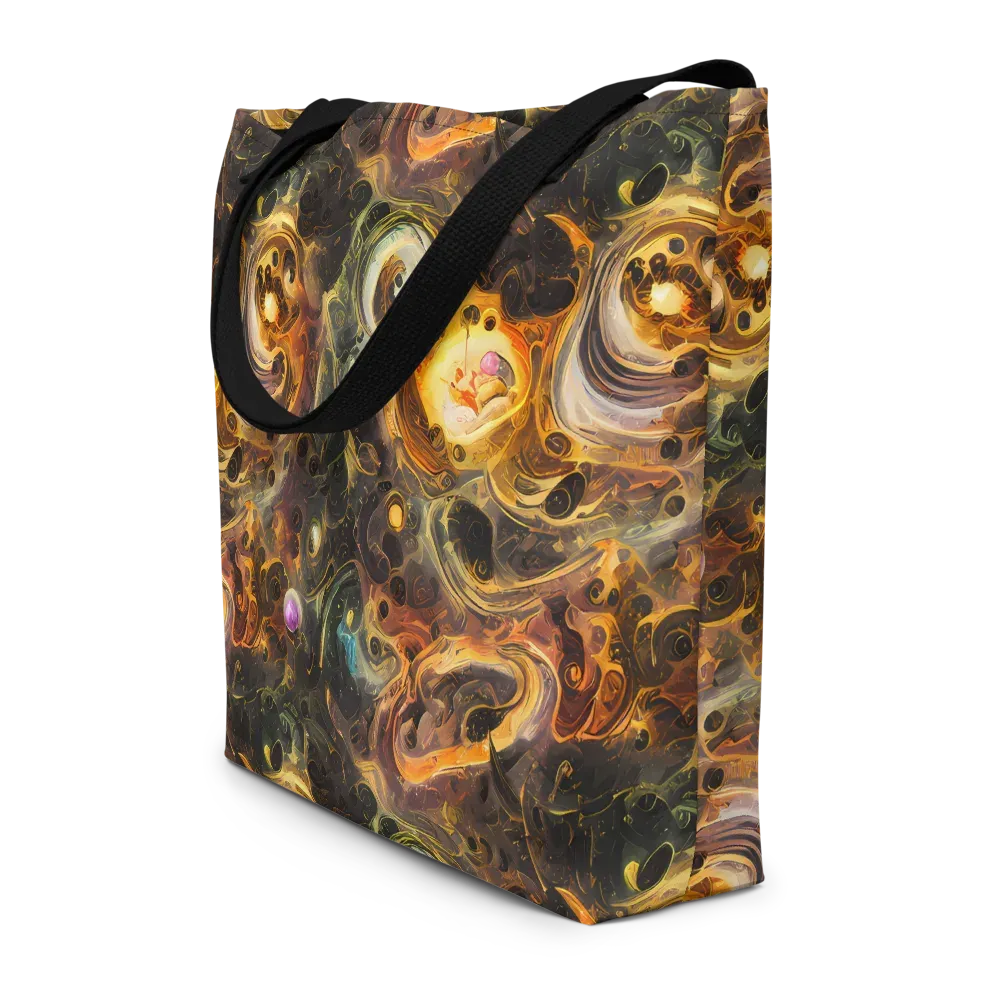 Golden Maelstrom on Large Tote Bag W/ Pocket — Front