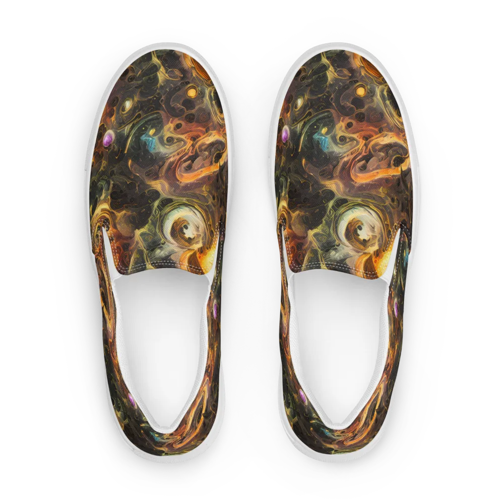 Golden Maelstrom on Women's Slip-On Canvas Shoes — Front