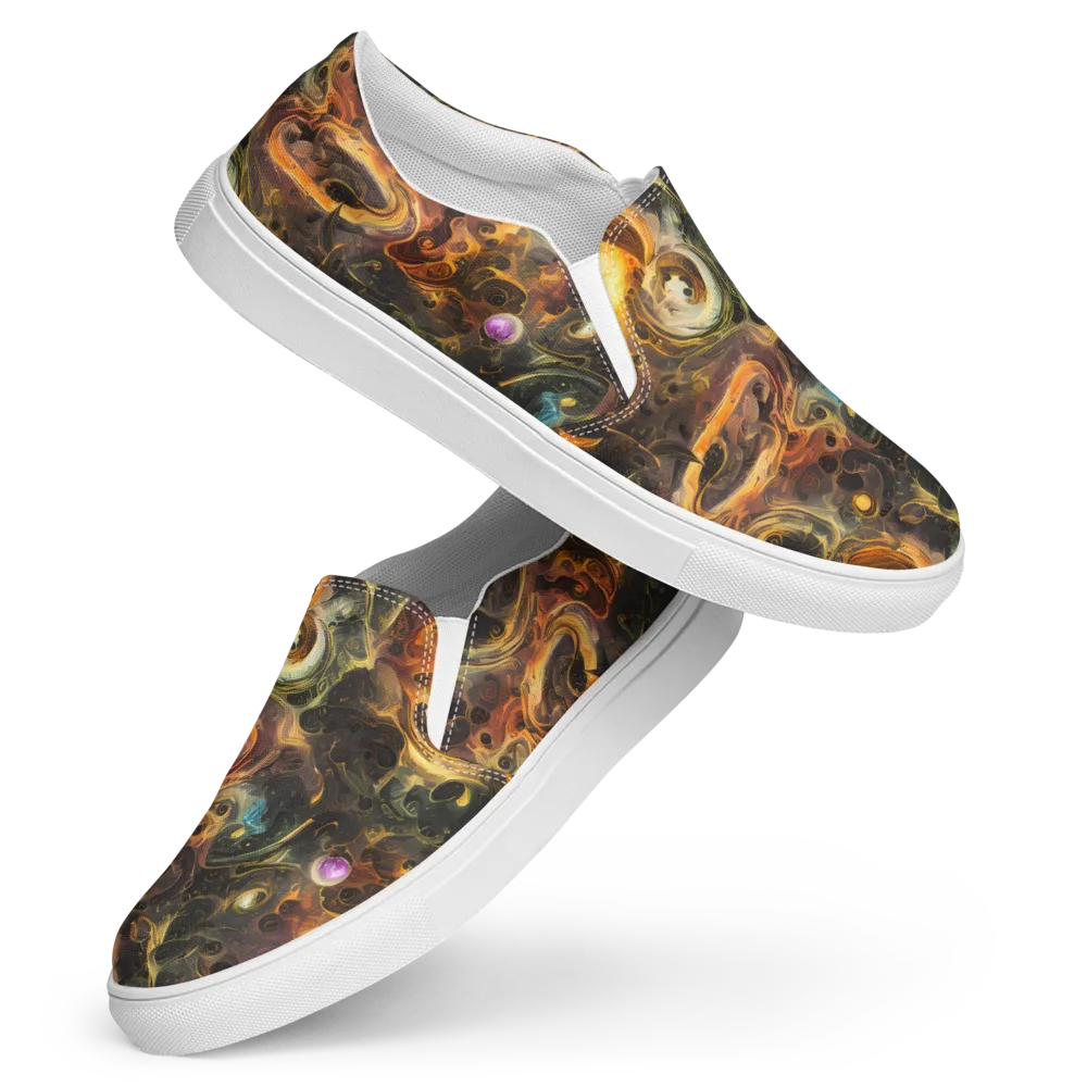 Golden Maelstrom on Women's Slip-On Canvas Shoes — Front