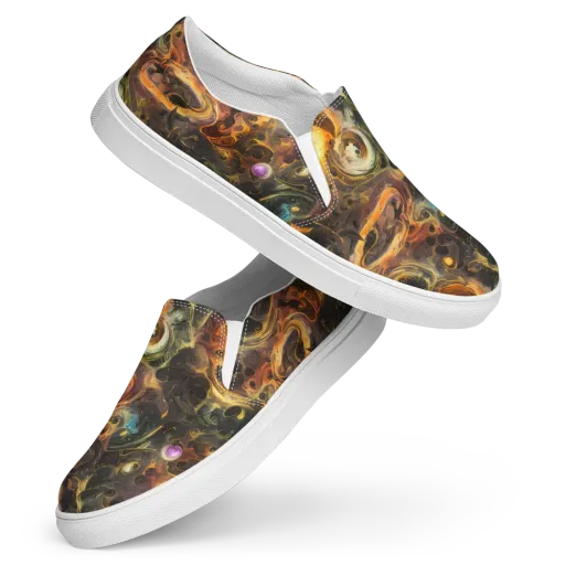 Golden Maelstrom on a Women's Slip-On Canvas Shoes