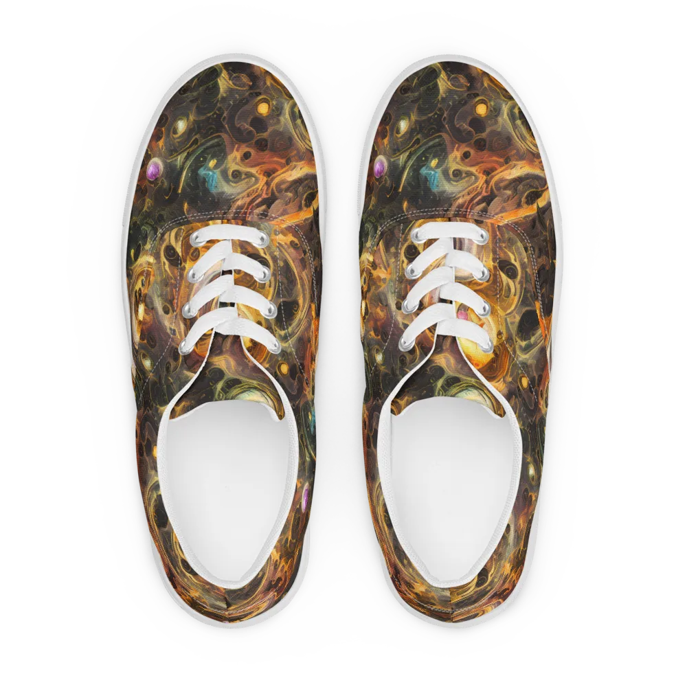 Golden Maelstrom on Men's Lace-Up Canvas Shoes — Front