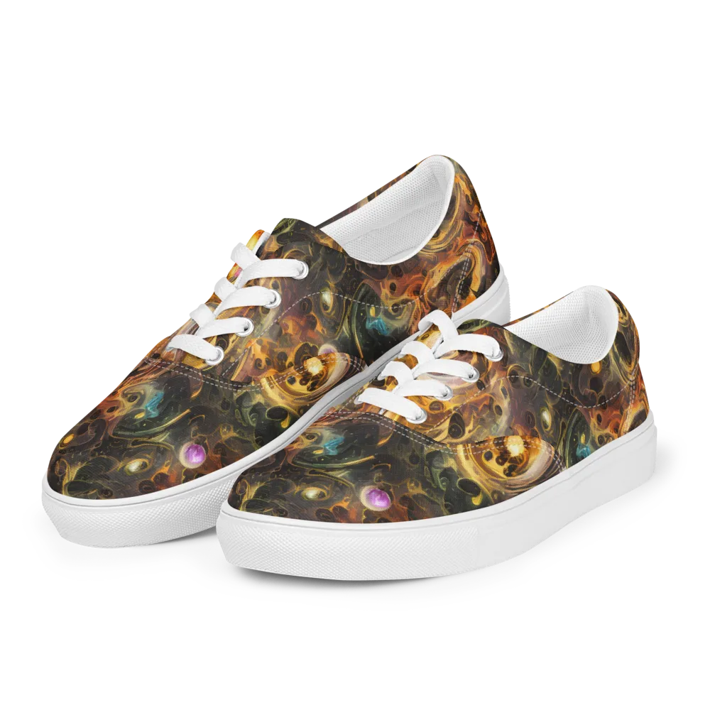 Golden Maelstrom on Men's Lace-Up Canvas Shoes — Left Front