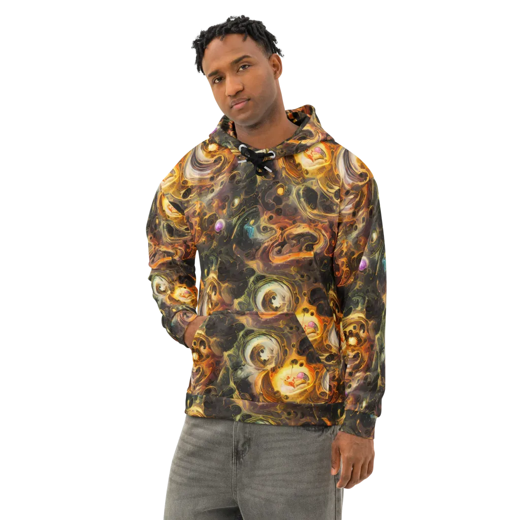 Golden Maelstrom on Cotton Hoodie — Left Front