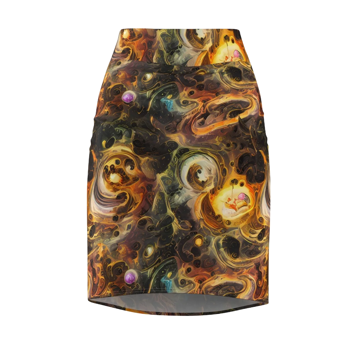 Golden Maelstrom on Pencil Skirt — Front
