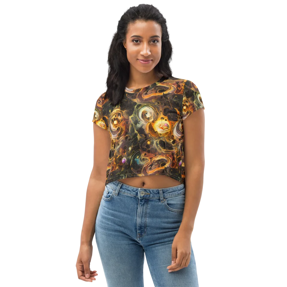 Golden Maelstrom on Crop Tee — Front
