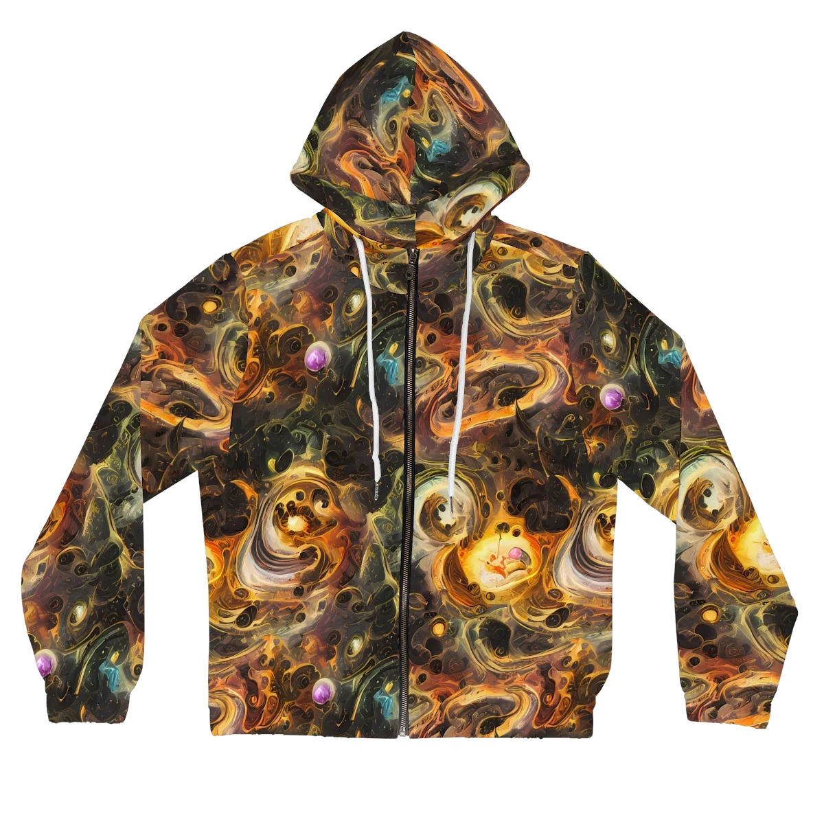 Golden Maelstrom on Women's Full-Zip Hoodie — Front