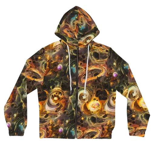 Golden Maelstrom on a Women's Full-Zip Hoodie