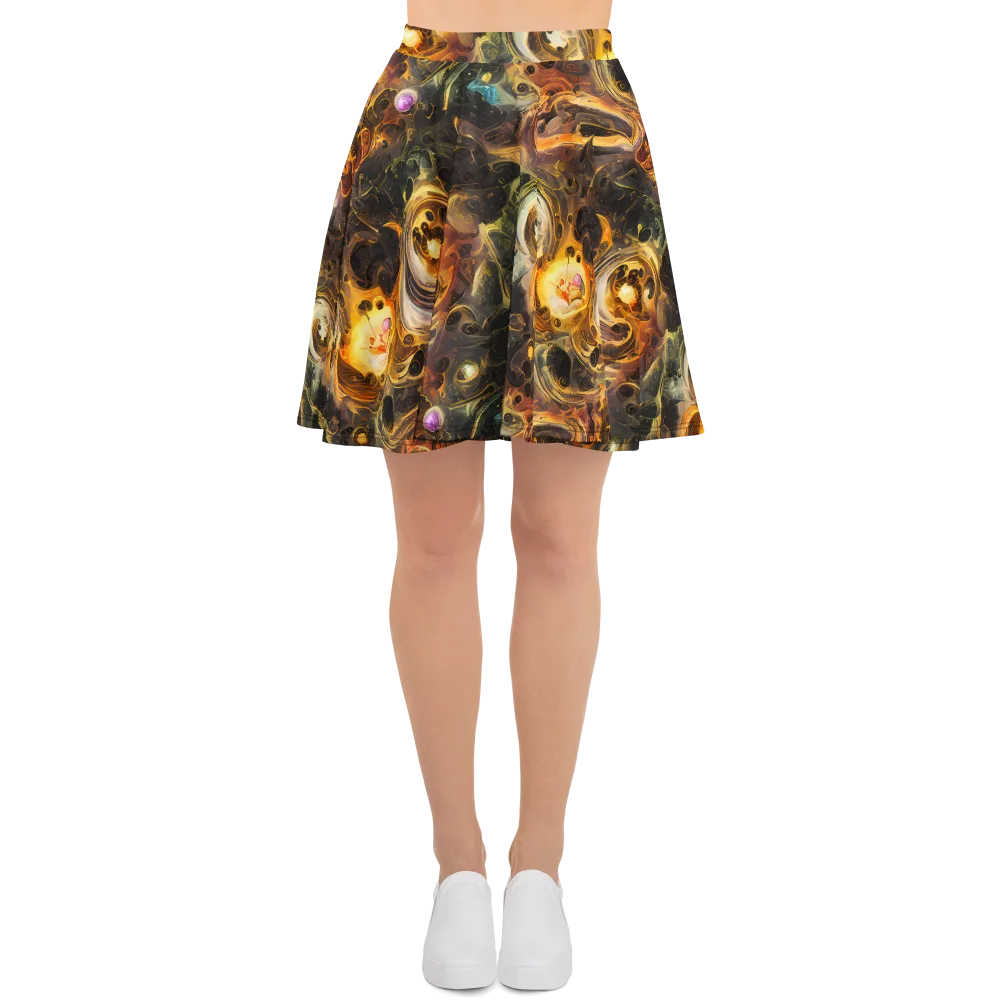 Golden Maelstrom on Skater Skirt — Front