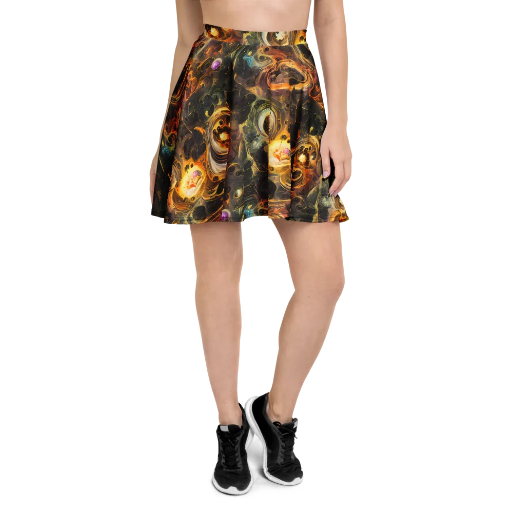 Golden Maelstrom on Skater Skirt — Front