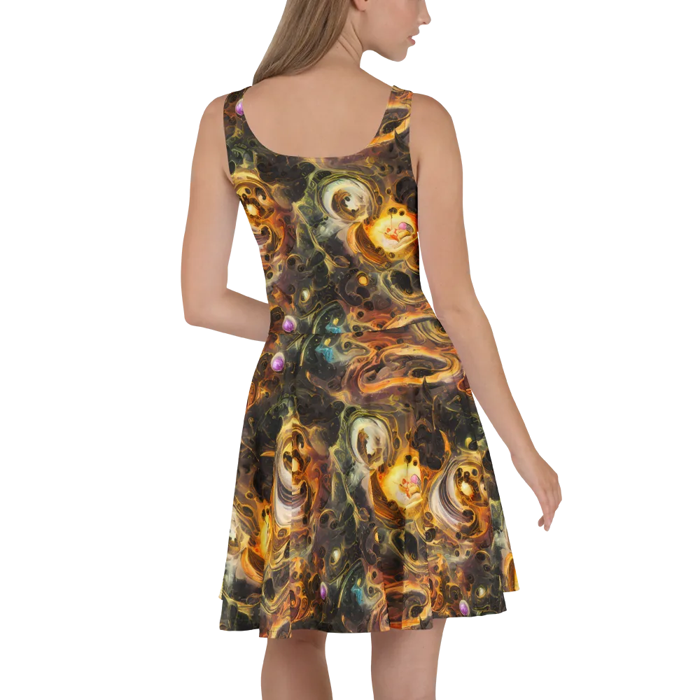 Golden Maelstrom on Skater Dress — Back