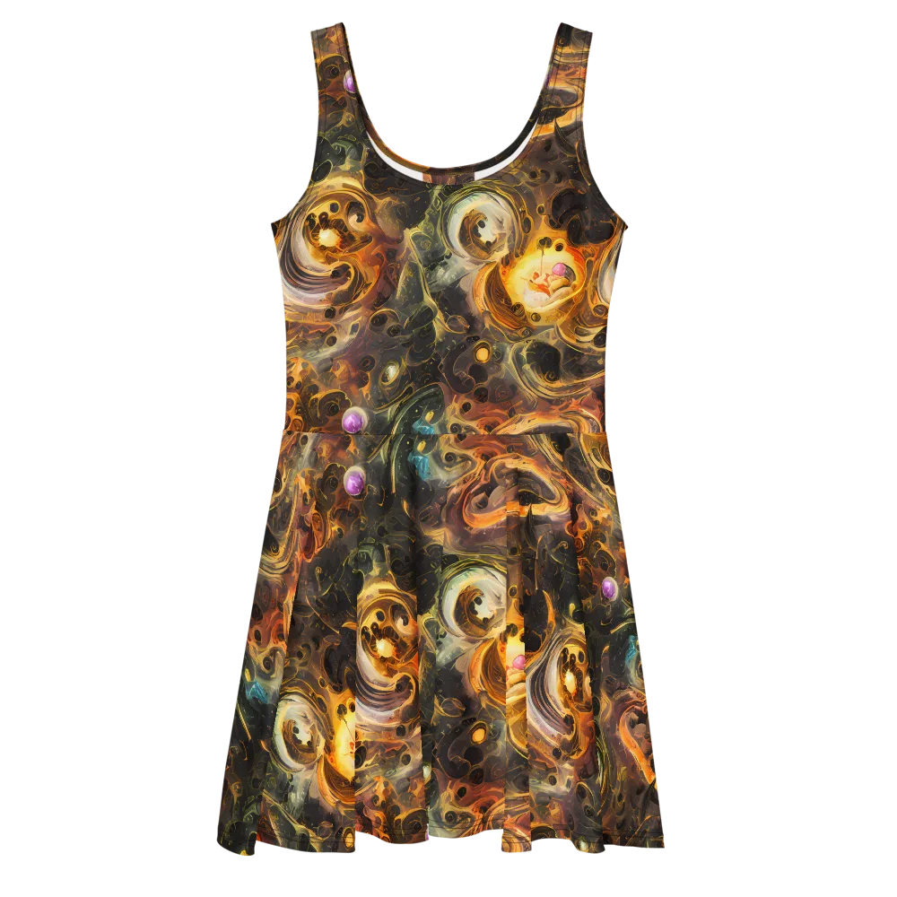 Golden Maelstrom on Skater Dress — Front