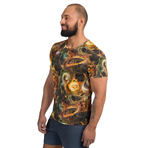 Golden Maelstrom on a Men's Athletic T-Shirt