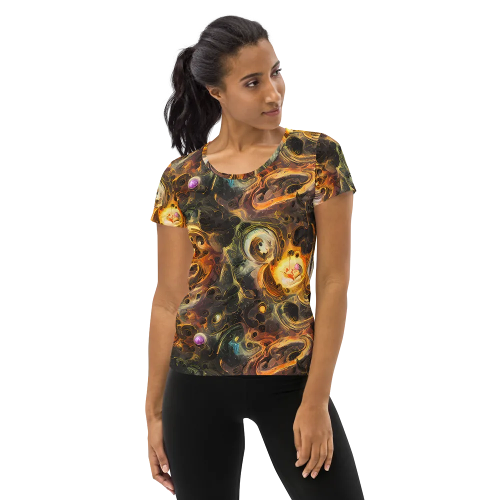 Golden Maelstrom on Women's Athletic T-Shirt — Front