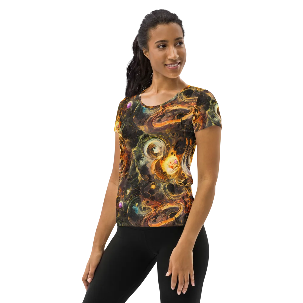 Golden Maelstrom on Women's Athletic T-Shirt — Left