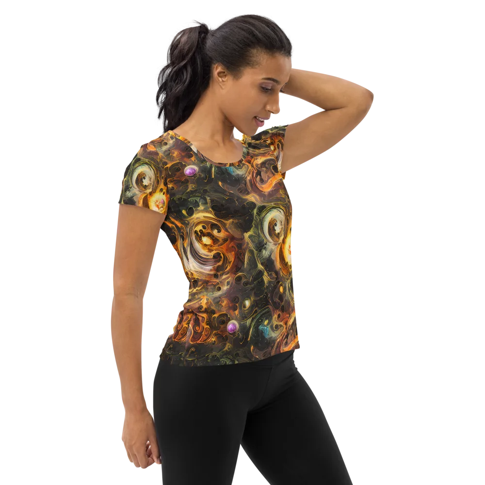 Golden Maelstrom on Women's Athletic T-Shirt — Right