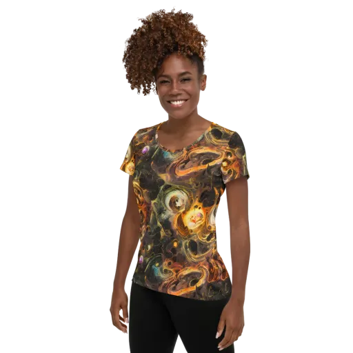 Golden Maelstrom on a Women's Athletic T-Shirt