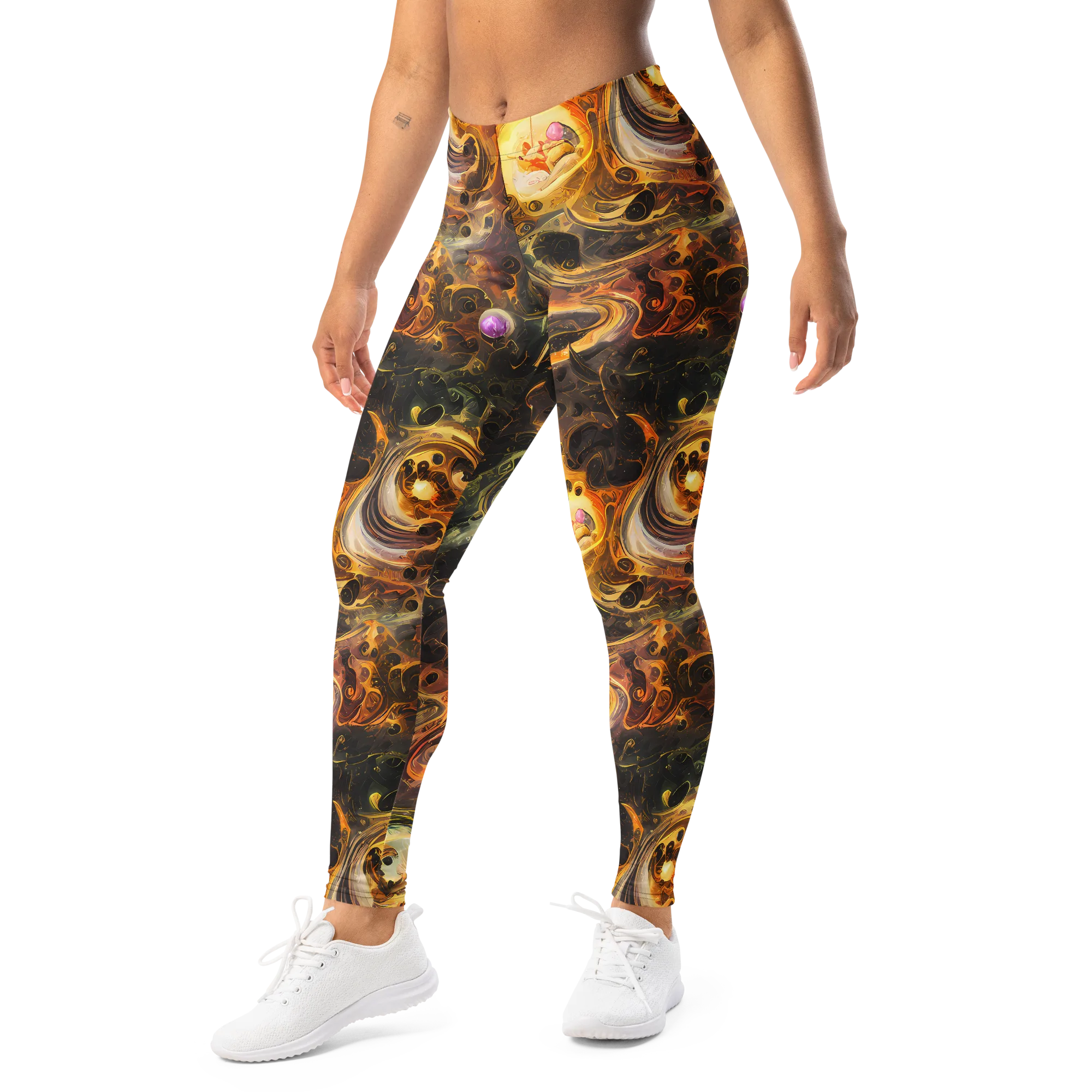 Golden Maelstrom on Leggings — Left Front