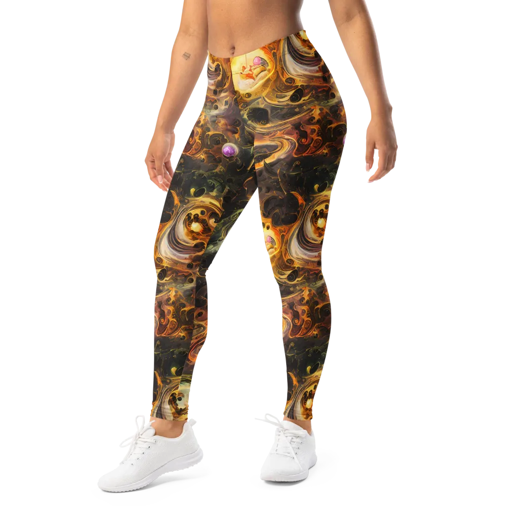 Golden Maelstrom on Leggings — Left Front