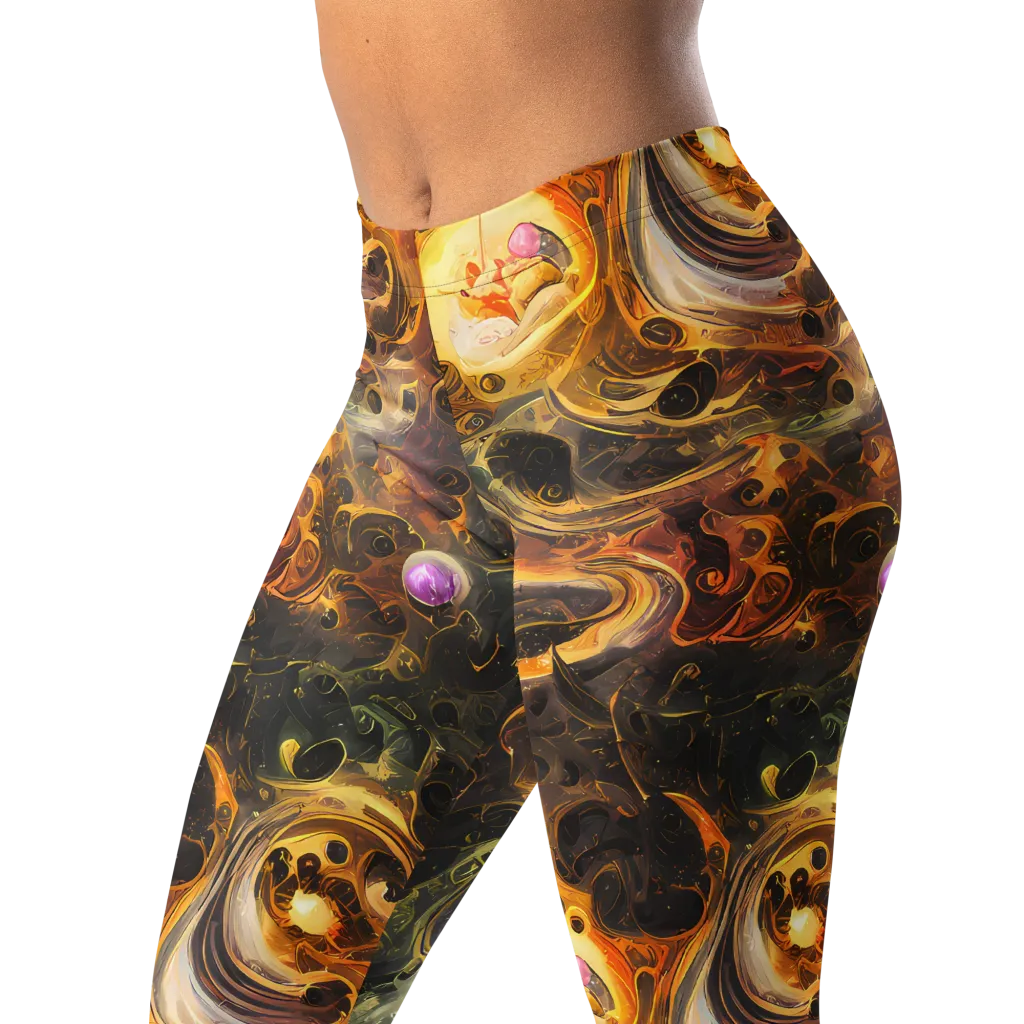Golden Maelstrom on Leggings — Left Front