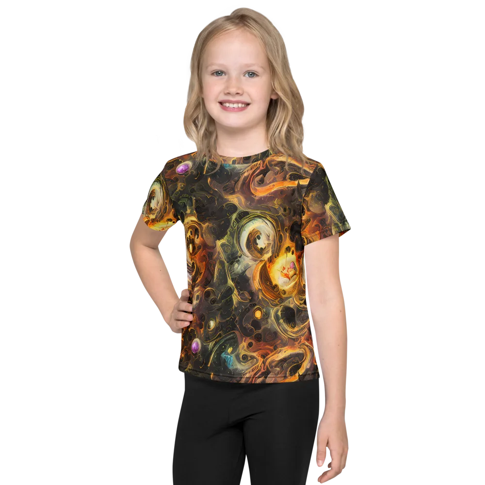 Golden Maelstrom on Kids Crew Neck T-Shirt — Front