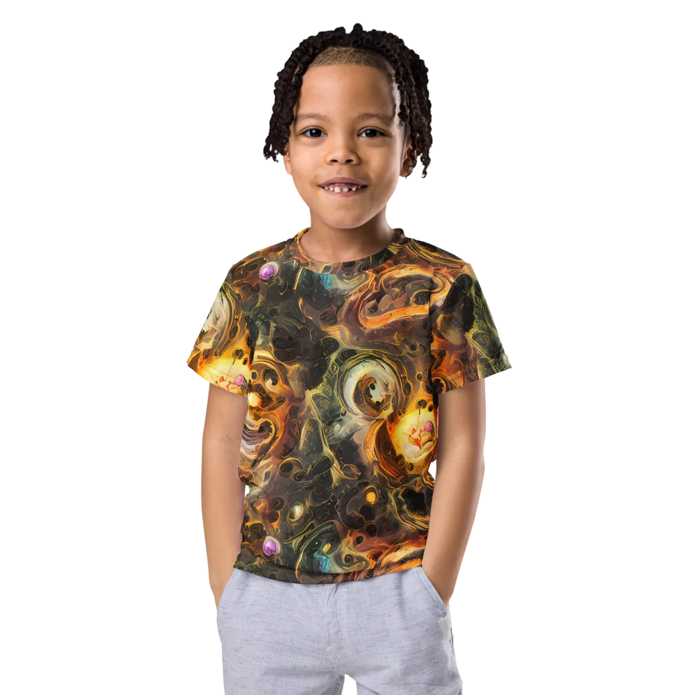 Golden Maelstrom on Kids Crew Neck T-Shirt — Front