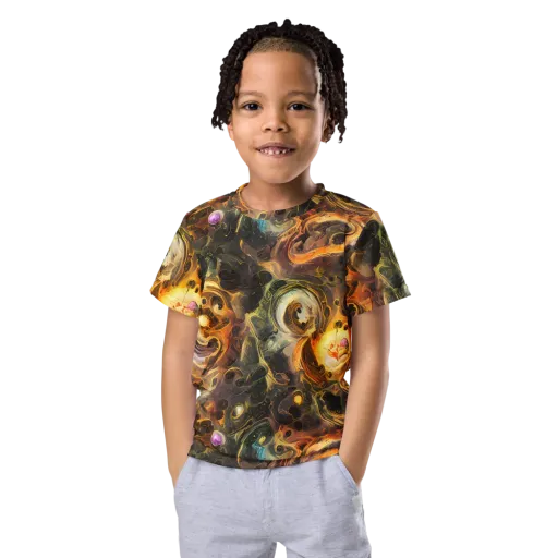 Golden Maelstrom on a Kids Crew Neck T-Shirt