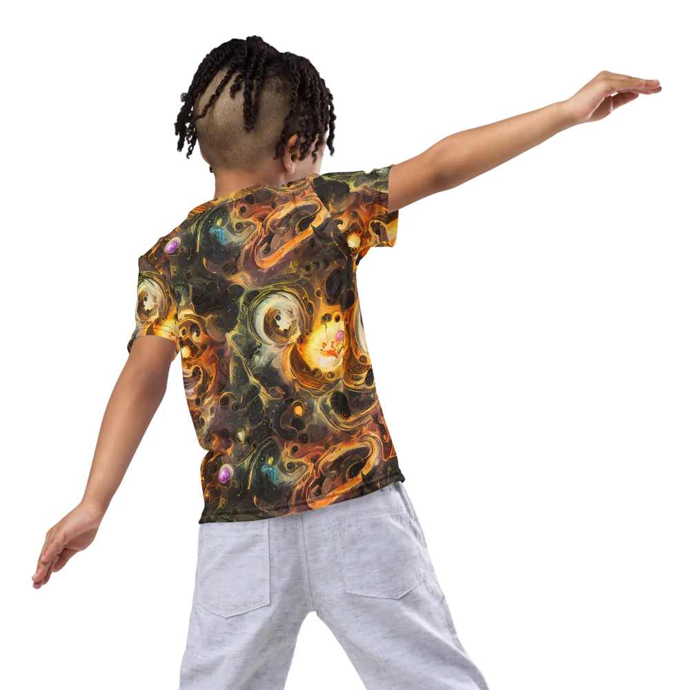 Golden Maelstrom on Kids Crew Neck T-Shirt — Back